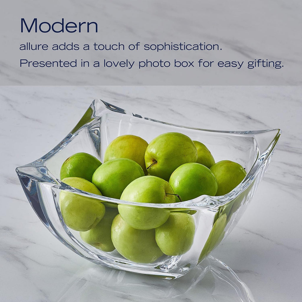 Mikasa Baron Crystal Square Bowl  8 Inch
