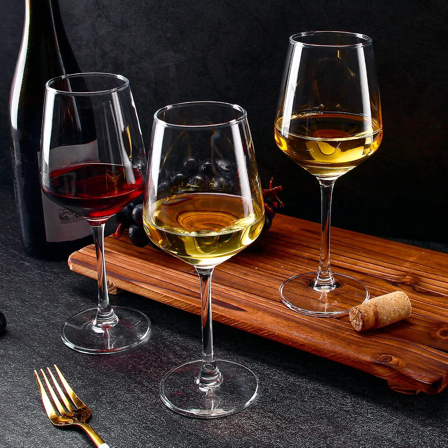 Wine Glasses Set of 12  12oz Clear Red/White Wine Cup  Long Stem Wine Glasses for Party  Wedding and Home