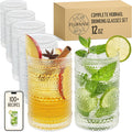 12 Oz Hobnail Drinking Glasses Set of 6 - Clear Multipurpose Glassware Sets  Decorative & Stylish Glasses Drinking Set for Bar  Kitchen  Cocktail Glassware  Garden - Home  Dining  & Kitchen